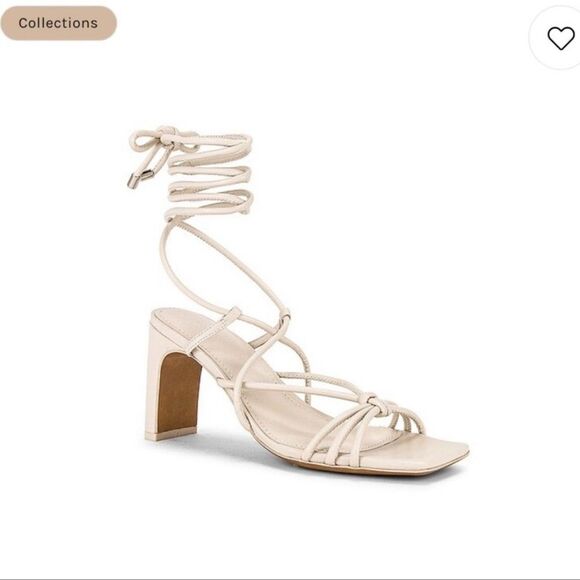 Jonathan Simkhai Meghan Square Toed Heel Wrap Sandals - Picture 1 of 11